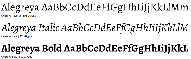 alegreya font