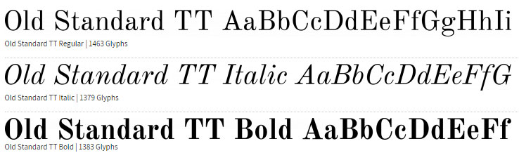 Old Standard Font